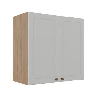 Módulo Armário Aéreo 68x70x34cm 2 Portas 100% MDF Cozinha Modulada Provence Robel Hanover/Branco Matte