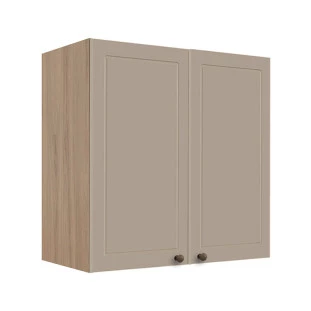 Módulo Armário Aéreo 68x70x34cm 2 Portas 100% MDF Cozinha Modulada Provence Robel Hanover/Fendi Matte