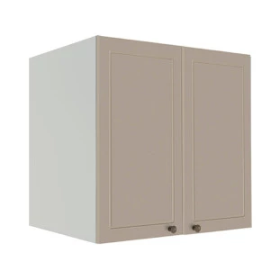 Módulo Armário Aéreo 68x70x56cm 2 Portas 100% MDF Cozinha Provence Robel Branco/Fendi Matte