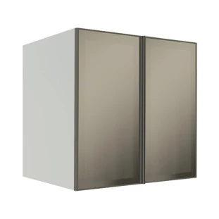 Módulo Armário Aéreo 68x70x56cm 2 Portas Vidro Reflecta Cozinha Modulada Robel Branco