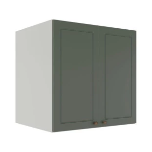Módulo Armário Aéreo 68x70x56cm 2 Portas 100% MDF Cozinha Provence Robel Branco/Sálvia Matte