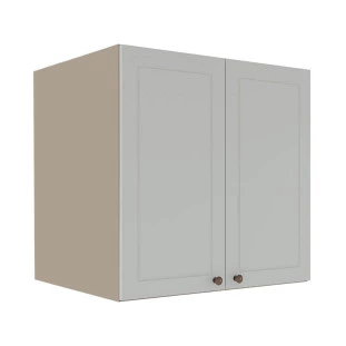 Módulo Armário Aéreo 68x70x56cm 2 Portas 100% MDF Cozinha Provence Robel Fendi/Branco Matte