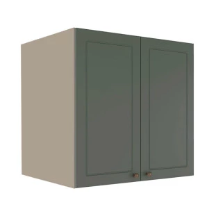 Módulo Armário Aéreo 68x70x56cm 2 Portas 100% MDF Cozinha Provence Robel Fendi/Sálvia Matte