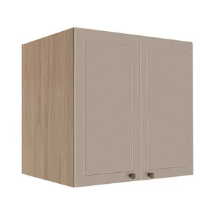 Módulo Armário Aéreo 68x70x56cm 2 Portas 100% MDF Cozinha Provence Robel Hanover/Fendi Matte