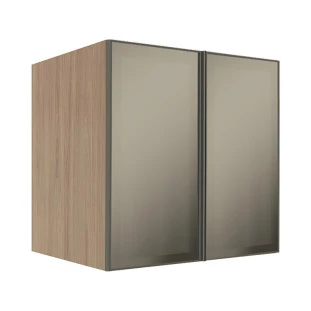 Módulo Armário Aéreo 68x70x56cm 2 Portas Vidro Reflecta Cozinha Modulada Robel Hanover