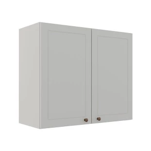 Módulo Armário Aéreo 68x80x34cm 2 Portas 100% MDF Cozinha Modulada Provence Robel Branco/Branco Matte