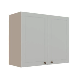 Módulo Armário Aéreo 68x80x34cm 2 Portas 100% MDF Cozinha Modulada Provence Robel Fendi/Branco Matte
