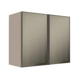 Módulo Armário Aéreo 68x80x34cm 2 Portas Vidro Reflecta Cozinha Modulada Robel Fendi