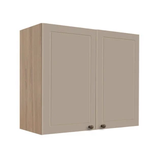 Módulo Armário Aéreo 68x80x34cm 2 Portas 100% MDF Cozinha Modulada Provence Robel Hanover/Fendi Matte