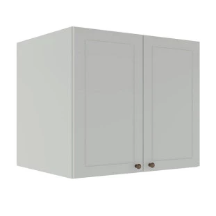 Módulo Armário Aéreo 68x80x56cm 2 Portas 100% MDF Cozinha Provence Robel Branco/Branco Matte