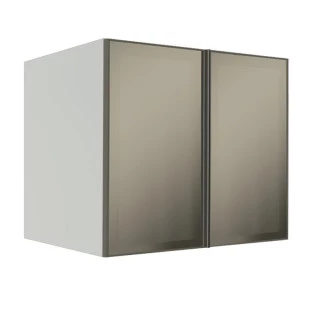 Módulo Armário Aéreo 68x80x56cm 2 Portas Vidro Reflecta Cozinha Modulada Robel Branco