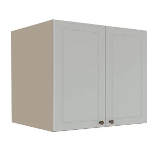 Módulo Armário Aéreo 68x80x56cm 2 Portas 100% MDF Cozinha Provence Robel Fendi/Branco Matte