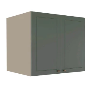 Módulo Armário Aéreo 68x80x56cm 2 Portas 100% MDF Cozinha Provence Robel Fendi/Sálvia Matte