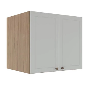 Módulo Armário Aéreo 68x80x56cm 2 Portas 100% MDF Cozinha Provence Robel Hanover/Branco Matte