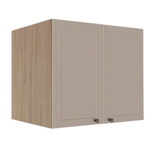 Módulo Armário Aéreo 68x80x56cm 2 Portas 100% MDF Cozinha Provence Robel Hanover/Fendi Matte
