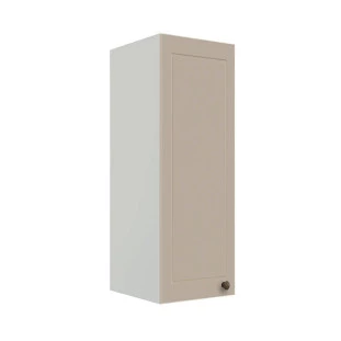 Módulo Armário Aéreo 88x30x34cm 1 Porta 100% MDF Cozinha Provence Robel Branco/Fendi Matte