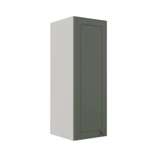 Módulo Armário Aéreo 88x30x34cm 1 Porta 100% MDF Cozinha Provence Robel Branco/Salvia Matte