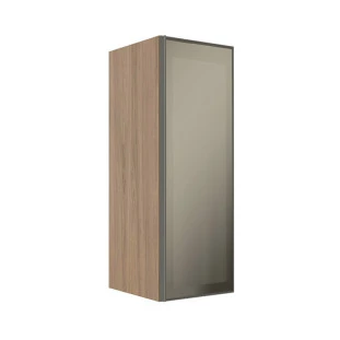 Módulo Armário Aéreo 88x30X34cm 1 Porta Vidro Reflecta Cozinha Modulada Robel Hanover