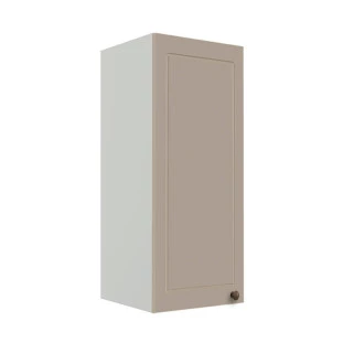 Módulo Armário Aéreo 88x35x34cm 1 Porta 100% MDF Cozinha Provence Robel Branco/Fendi Matte