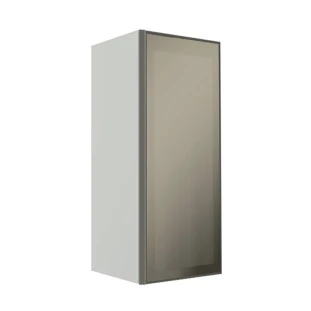 Módulo Armário Aéreo 88x35X34cm 1 Porta Vidro Reflecta Cozinha Modulada Robel Branco