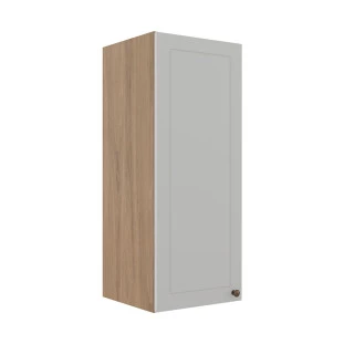 Módulo Armário Aéreo 88x35x34cm 1 Porta 100% MDF Cozinha Provence Robel Hanover/Branco Matte