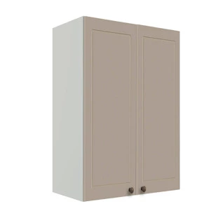 Módulo Armário Aéreo 88x60x34cm 2 Portas 100% MDF Cozinha Provence Robel Branco/Fendi Matte