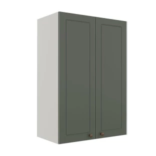 Módulo Armário Aéreo 88x60x34cm 2 Portas 100% MDF Cozinha Provence Robel Branco/Salvia Matte