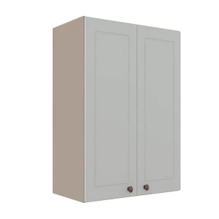 Módulo Armário Aéreo 88x60x34cm 2 Portas 100% MDF Cozinha Provence Robel Fendi/Branco Matte
