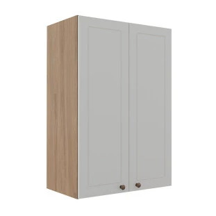 Módulo Armário Aéreo 88x60x34cm 2 Portas 100% MDF Cozinha Provence Robel Hanover/Branco Matte