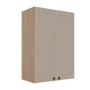 Módulo Armário Aéreo 88x60x34cm 2 Portas 100% MDF Cozinha Provence Robel Hanover/Fendi Matte