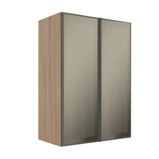 Módulo Armário Aéreo 88x60X34cm 2 Portas Vidro Reflecta Cozinha Modulada Robel Hanover