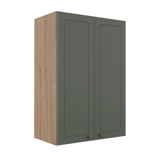 Módulo Armário Aéreo 88x60x34cm 2 Portas 100% MDF Cozinha Provence Robel Hanover/Salvia Matte