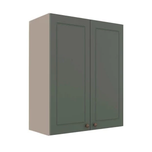 Módulo Armário Aéreo 88x70x34cm 2 Portas 100% MDF Cozinha Provence Robel Fendi/Salvia Matte