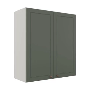 Módulo Armário Aéreo 88x80x34cm 2 Portas 100% MDF Cozinha Provence Robel Branco/Salvia Matte