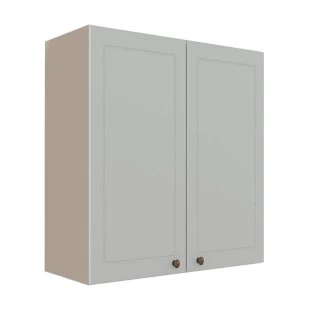 Módulo Armário Aéreo 88x80x34cm 2 Portas 100% MDF Cozinha Provence Robel Fendi/Branco Matte