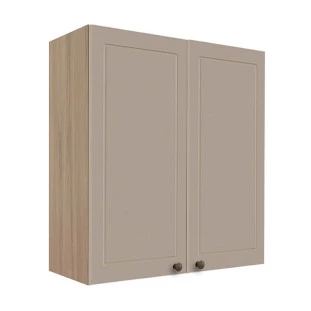 Módulo Armário Aéreo 88x80x34cm 2 Portas 100% MDF Cozinha Provence Robel Hanover/Fendi Matte