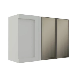 Armário Aéreo Canto Reto 68x100x36 Vidro Reflecta Cozinha Modulada Robel Branco