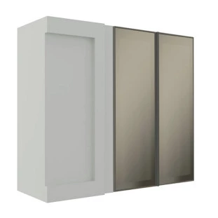 Armário Aéreo Canto Reto 88x100x36 Vidro Reflecta Cozinha Modulada Robel Branco