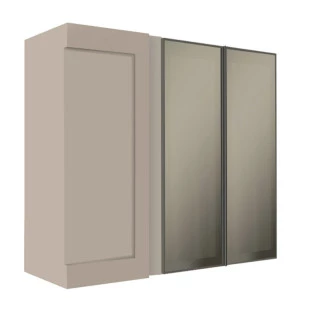 Armário Aéreo Canto Reto 88x100x36 Vidro Reflecta Cozinha Modulada Robel Fendi