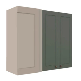 Módulo Armário Aéreo Canto Reto 88x100x34cm 100% MDF Cozinha Provence Robel Fendi/Salvia Matte