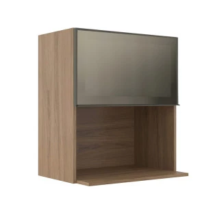 Armário Aéreo Nicho Micro-Ondas 68x60x43 Vidro Reflecta Cozinha Modulada Robel Hanover