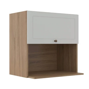 Módulo Armário Aéreo Nicho Micro-Ondas 68x70x43cm 100% MDF Cozinha Provence Robel Hanover/Branco Matte