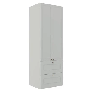 Módulo Paneleiro 172x70x56cm 2 Portas 2 Gavetas 100% MDF Cozinha Provence Robel Branco/Branco Matte