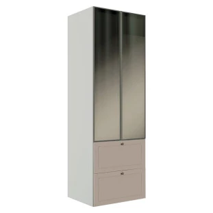 Módulo Paneleiro 172x70x56cm 2G 2P Vidro Reflecta Cozinha Provence Robel Branco/Fendi Matte