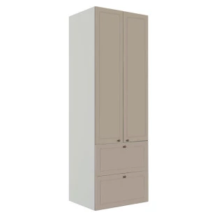 Módulo Paneleiro 172x70x56cm 2 Portas 2 Gavetas 100% MDF Cozinha Provence Robel Branco/Fendi Matte