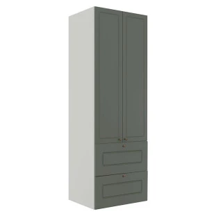 Módulo Paneleiro 172x70x56cm 2 Portas 2 Gavetas 100% MDF Cozinha Provence Robel Branco/Salvia Matte