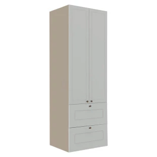Módulo Paneleiro 172x70x56cm 2 Portas 2 Gavetas 100% MDF Cozinha Provence Robel Fendi/Branco Matte
