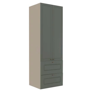 Módulo Paneleiro 172x70x56cm 2 Portas 2 Gavetas 100% MDF Cozinha Provence Robel Fendi/Salvia Matte