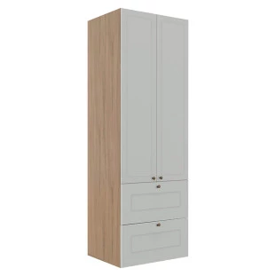 Módulo Paneleiro 172x70x56cm 2 Portas 2 Gavetas 100% MDF Cozinha Provence Robel Hanover/Branco Matte