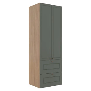 Módulo Paneleiro 172x70x56cm 2 Portas 2 Gavetas 100% MDF Cozinha Provence Robel Hanover/Salvia Matte
